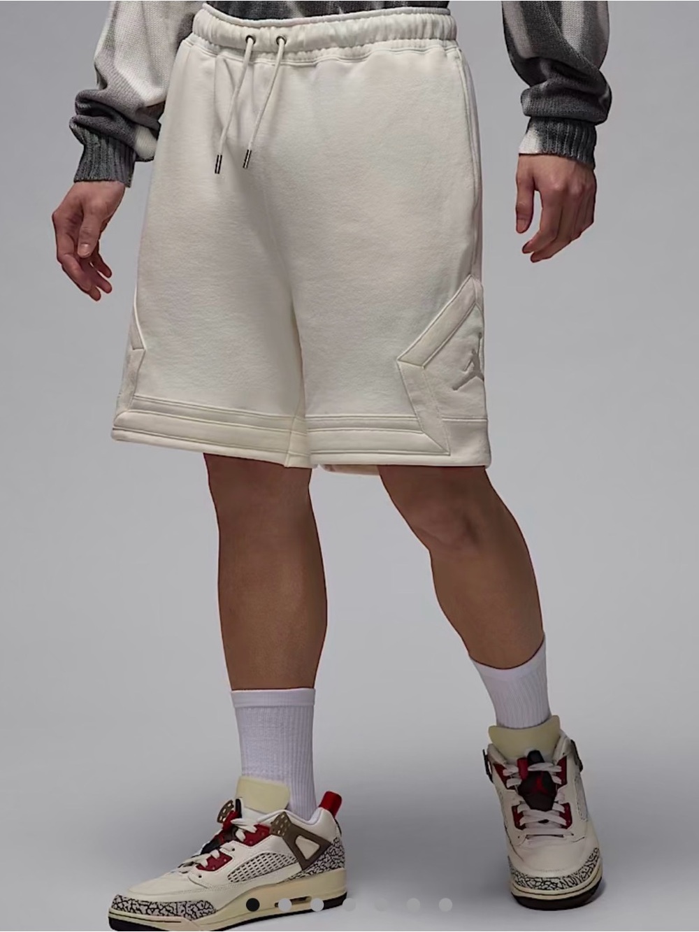 Jordan Men's Fleece Flight Shorts Sail Off White Size S EUC
